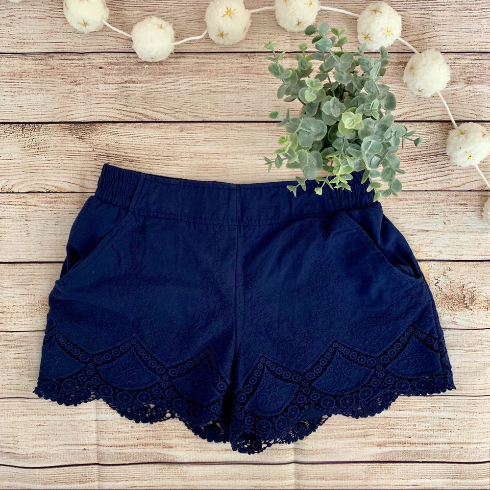 Xhilaration Navy Blue Eyelet Detailed Shorts